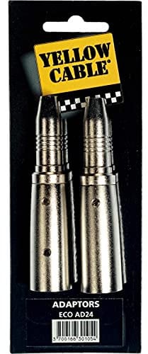 2 adaptateurs Jack 6.35 Femelle stéréo/XLR Mâle Yellow Câble AD24