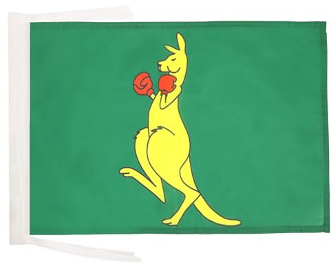 AZ FLAG - Drapeau Boxing Kangourou - 45x30 cm - Pavillon Boxing Kangaroo - Australie 100% Polyester Avec Deux Cordelettes - 20g