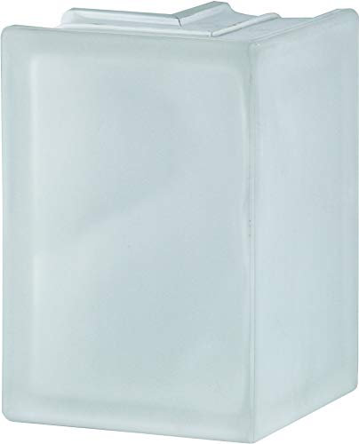Design Glasbaustein Wolke Super White 2-seitig satiniert Eckstein 13,2x19x8 cm - 1 Stück