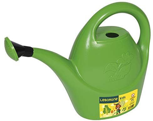 Leborgne, Arrosoir Enfant 2 L en Plastique Vert, Outil de Jardin Idéal pour Petits Jardiniers, Léger et Résistant, Parfait pour Apprendre à Jardiner en S'Amusant, Accessoire Éducatif et Pratique