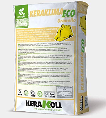 Keraklima Eco Granello Kerakoll Adesivo e rasante bianco minerale eco-compatibile per posa dei pannelli 25 Kg