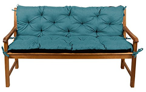 Gutekissen® Bankkissen, Sitzkissen, Rückenlehnen, Gartenkissen, Steppkissen, Doppelkissen, Sitzmöbel, Sitzbank-Kissen, Gartenschaukel, Gartenmöbel Law (140cmx50cmx50cm, Türkis)