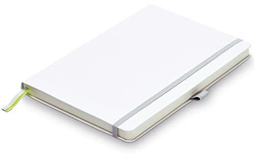 LAMY paper Softcover A6 Notizbuch 810 – Format DIN A6 (102 x 144 mm) in Weiß mit Lamy-Lineatur, 192 Seiten und elastischem Verschlussband