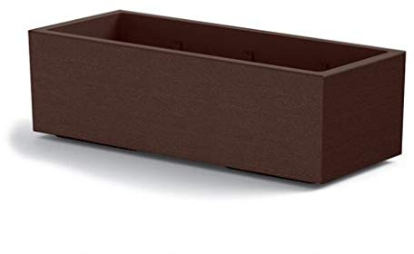 Generico FIORIERA Vaso Rettangolare MATHERIA Colore Bronzo in plastica con Ruote 80CM VECA AMDGarden