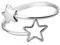 Offener Doppel Stern Ring für Damen Mädchen S925 Sterling Silber Verstellbar Statement Verlobung Kleine Finger Band Ringe Schmuck
