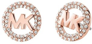 Michael Kors Ohrstecker mit Ton-Logo, Pavé-Fassung, rose gold, One Size, Ohrstecker