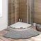 Ledph Tapis de Salle de Bain, Petit Tapi de Douche Arrondi en Quart de Cercle, Microfibre, Super Absorbant Antiderapant Tapis De Bain Confortable Paroi De Baignoire, 39.4 * 17.7in,Dark Gray