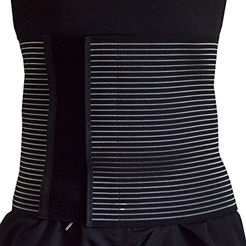 BODYPERFECT Bandeau abdominal Post-opératoire Unisexe Correcteur Post-opérationnel Soulage les maux de dos Fermeture réglable H 28 XL Noir