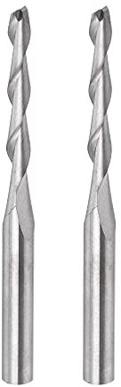 sourcing map CNC Spiral Router Bits 1/8 3.175mm Shank, 2mm x 17mm Upcut Solid Carbide End Mill 2 Flute Milling Cutter, for Acrylic PVC MDF Wood Hardwood, 2pcs