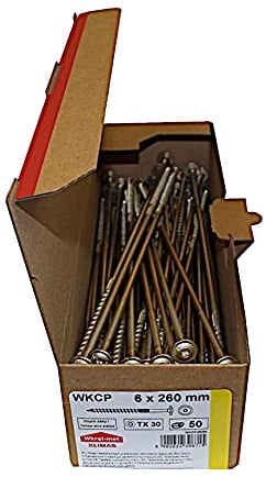 Tellerkopfschrauben Holzbauschrauben alle Größen Tellerkopf Torx Schrauben (50Stück 6x260mm TX30)