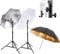 Photography Umbrella Kit with 2 x Light Stand Flash Holder Bracket Mount Stand Kit 33 Soft White Silver Umbrella 43 Gold Reflective Umbrella for Video Studio Photo Shooting Portrait Photography
