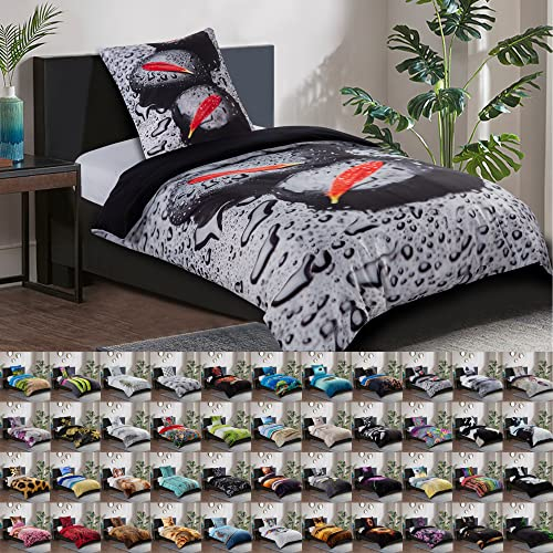 Sanilo® Bettwäsche 135x200 cm, 100% feinste Baumwolle, 2-teilig, Bettbezug, Kissenbezug 80x80cm, Oeko-TEX Zertifiziert (Elegance, 2-teilig 135x200 cm)