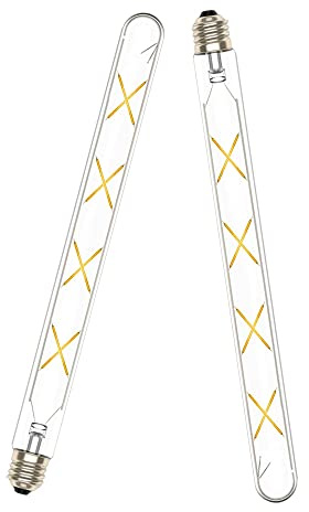 Ruihua 2 Stück E27 LED Lampe T300 8W Edison Antike Glühbirne Sauberes Glas Warmweiß LED Filament Lampe(Entspricht 70W Halogenlampe) T30 700LM Vintage Fadenlampe Glühbirne,300mm