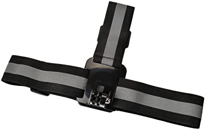 TECHALOGIC Reflective Head/Helmet strap compatible with GoPro Cameras(Black Reflective)