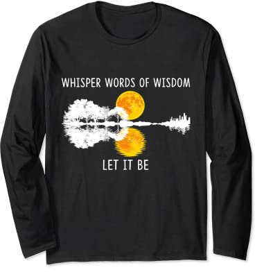 Whisper Words Of Wisdom Let-It Be Tshirt Guitar Lake Shadow Long Sleeve T-Shirt