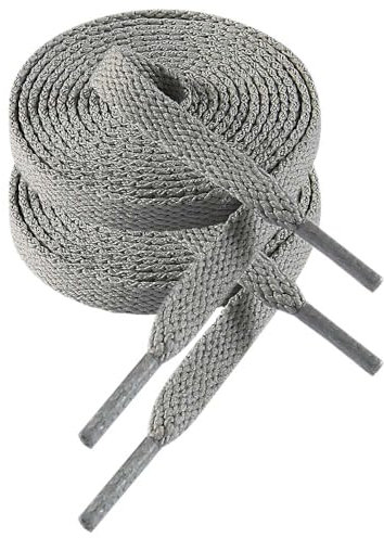 VSUDO Lacets Gris Clairs Plats 115 cm pour Baskets, Lacets Chaussures Gris Clair Plat pour Sneakers - Compatible avec Nike Air Force, Adidas Stan Smith, Converse, Vans (1 Paire-Gris Clair-115cm)