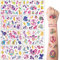 Tattoo Kinder, 8 Blätter My Little Pony Einhorn Temporäre Tattoo Aufkleber Set für Mädchen Jungen Kindertattoos Wasserdicht für Geburtstagsgeschenke Kindergeburtstag Mitgebsel Festival Party Deko