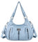Angelkiss Große Geldbörsen und Handtaschen für Damen, gewaschenes Kunstleder, Crossbody, Hobo-Umhängetasche, Schultertasche, Handtasche, 8901 Himmelblau