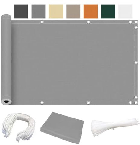 Ziligengsheng für Balkon Balkon Blickdicht Sichtschutz, Witterungsbeständig und Wasserabweisend,Terrasse & Garten 90x400cm