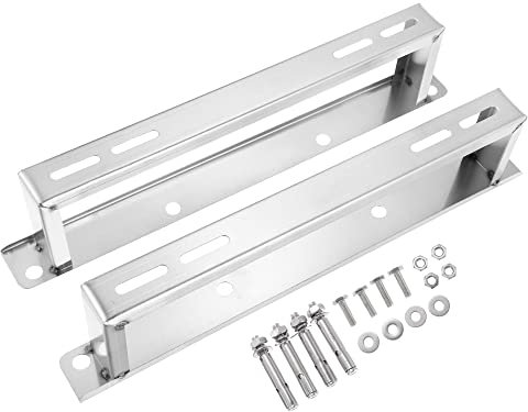 sourcing map Ground Stand for 9000-36000BTU Ductless Air Conditioner Heat Pump Systems Support Condenser Up to 660 Lbs, Stainless Steel 1 Set