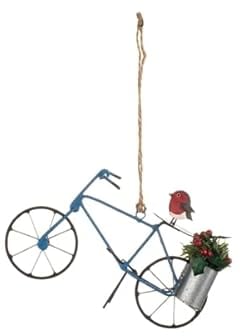 Shoeless Joe Metall Rotkehlchen auf Fahrrad Weihnachtsbaumschmuck