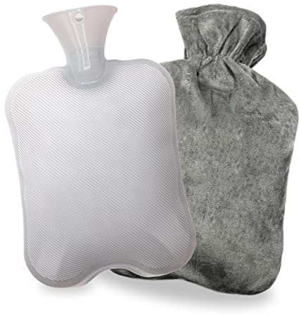 HILEYOLLA Bolsa de Agua Caliente,2L Botellas de Agua Caliente con Suave Felpa Funda Desmontable y Lavable,Hot Water Bottle Bolsa de Agua Térmica Grande para Cama Niños Infantil Mujeres