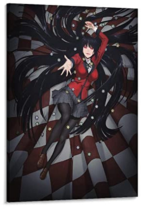 yydds Compulsive Gambler Jabami Yumeko Leinwand-Poster, Wandkunstdruck, ästhetische Raumdekoration, Malerei, Poster, Heimbüro, Dekoration, 20 x 30 cm