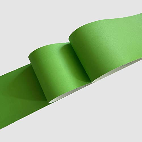 VisitRyl Tapetenbordüre selbstklebend Gras-GrüN 10cm x 500cm zum Aufkleben für Wohnzimmer Küche Badezimmer Abnehmbare Wasserdicht Bodenleiste PVC Dekorative Bordüre