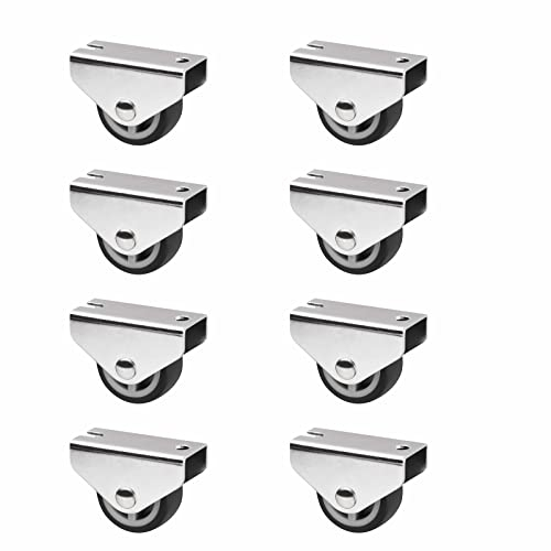 Sotech 8er Set Kastenrolle PASSAU (Ø 30 mm, für Unterbaumontage, dunkelgrau) Bockrolle, leise und bodenschonend, Ideal für Bettkästen und Bodenschubladen