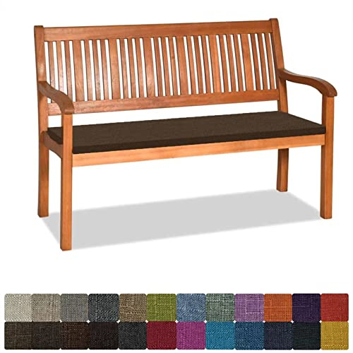 Orumrud Bankauflage Stuhlkissen Bankkissen mit Krawatte Waschbar,150x35x3cm,2 3 4-Sitzer Sitzkissen rutschfeste Auflage für Gartenbank,Küche,Terrasse Innen und Außenbereich,tiefes warmes braun