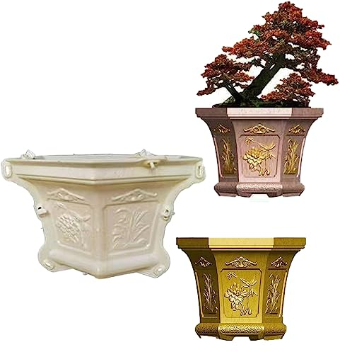 EAIVENY Molde Grande de Hormigón para Hacer Macetas - 16.14 x 14.17 x 12.2 Pulgadas - Decoración de Jardín