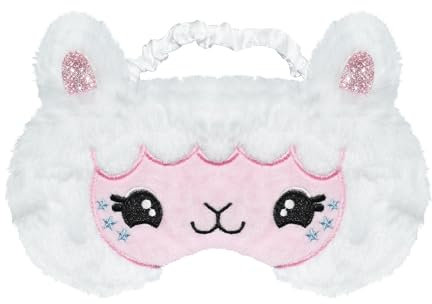 Augenmaske, Ynaice 3D Süße Alpaca Schlafmaske Neuheit Lustig Weiche Augenmaske Abdeckung für Erwachsen,für Reisen, Nickerchen (Weiß, Alpaca)