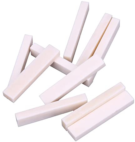 10PCS Knochen Nut 52x10x6mm Gitarre Ukulele Gitarrenbauer Sattel Bass DIY Builder Werkzeug