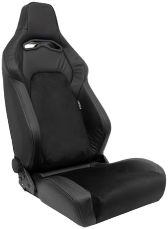 AutoStyle Sportsitze 'VGR Premium' - Schwarz Leder & Alcantara | Silberen Nähte - Doppelseitig Verstellbare Rückenlehne - inkl. Laufschienen