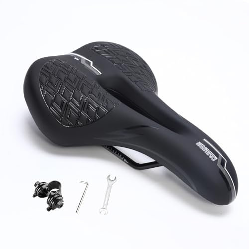 RIXOW Fahrradsattel, Bequem Fahrradsitz mit Memory Foam, Wasserdicht und Stoßdämpfend Fahrrad Sattel, Ergonomischer MTB Sattel für Damen Herren, City Fahrradsattel