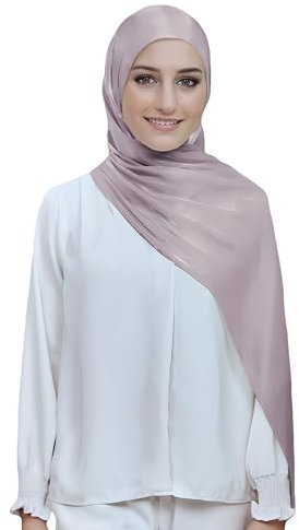 Lina & Lily Damen Hijab Kopftuch Schal mit Glanz-Schimmer Für Muslimische Frauen (Mauve)
