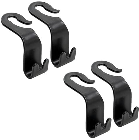 RESTALLADNWEST 4 Pcs Car Hooks, Car Seat Hooks, Car Headrest Hook for Purse Handbag Coats