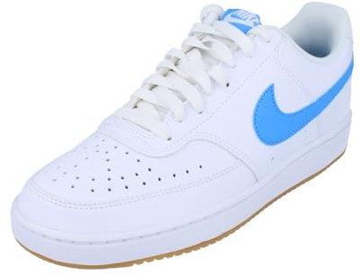 Nike Sneaker Court Vision Lo, White/University Blue-Gum Yellow, HJ9105-100, 47 EU (M 12.5 US)