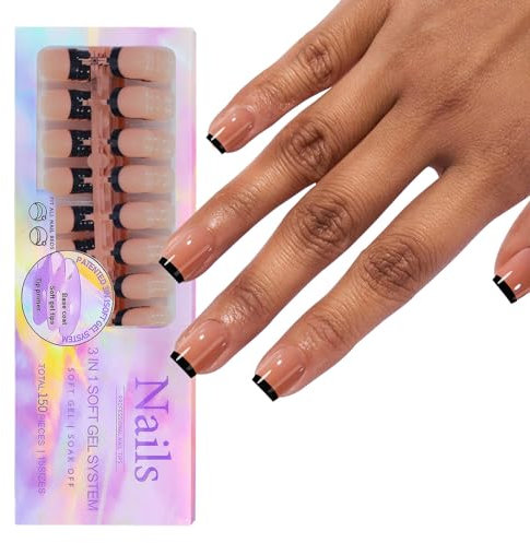 Gel Tips Press On Nails X-Coat Tip 14 Sizes Pre-Colored Fake Nails Extensions French Nails Tips Gifts