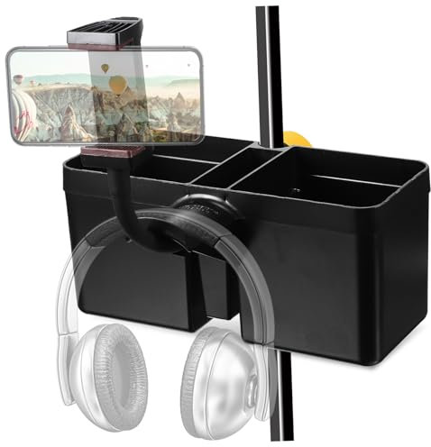 MOLUCKFU Mikrofonhalter Mit Getränkehalter Und Mobiltelefonhalter Stabiler Mikrofonständer-tablett Für Wasserbecher Und Telefon