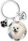 Porte-clés Personnalisé avec Photo Texte, 2 Côtés, pour Chien et Chat avec Pendentif Coeur, Cadeau Personnalisable Chien Chat Animal de Compagnie (Boîte Noire)
