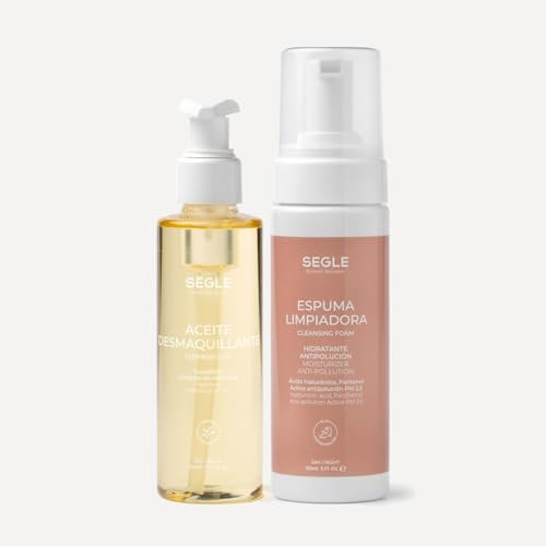 Segle | Pack doble desmaquillante hidratante + espuma limpiadora | Ácido hialurónico con activo antipolución | Todo tipo de pieles | 150 ml + 150 ml
