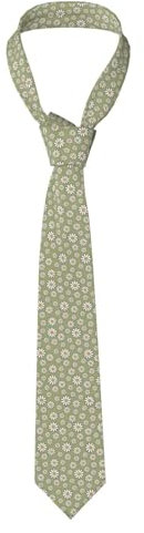 Hnnkloy Klassische Krawatte im 60er- und 70er-Jahre-Retro-Stil, Gänseblümchen-Herrenkrawatte