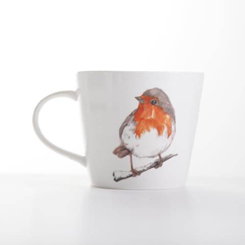 Mid Nurseries Meg Hawkins ‘The Hearth’ Robin Design Mug | Country Kitchen | Animal Coffee Mugs for Animal Lovers | Great Gift Present | Comes with Gift Box