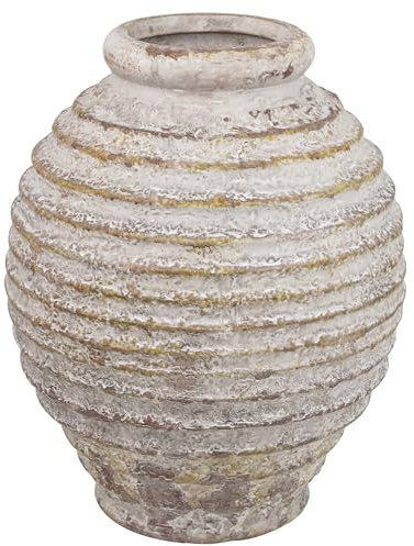 Farmhouse Blumenvase, rustikale Tonvase für Heimdekoration, Used-Look, geeignet für Kaminsims, Hochzeitstisch, 21,3 cm