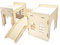 F Fityle Château en Bois pour Lapin avec Échelle, Maison à Étage pour Rongeurs, Grands Habitats Ventilés avec Escaliers en Grotte pour Lapin, Chinchilla, Gerbille, FuretPetit Animal