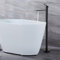 BiaoTeng Robinet Baignoire Ilot Sur Pied Noir Monocommande eau Chaude et Froide en Laiton Mitigeur de Baignoire Sur Pied Noir