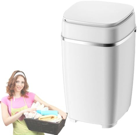 HGTRH Lavatrice Portatile, Mini Lavatrice da 6,5 kg con Centrifuga e Spazzola per Scarpe Rimovibile Lavatrice Elettrica Compatta con Asciugatrice per Biancheria Intima e Piccoli Capi White