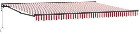 vidaXL Elektrische ausziehbare Markise Rot, Weiß, Anthrazit 5 x 3,5 m, Garten und Terrasse, rechteckige, Moderne, ausziehbare Markise, Perfekter Sonnenschutz, platzsparend, Polyesterstoff