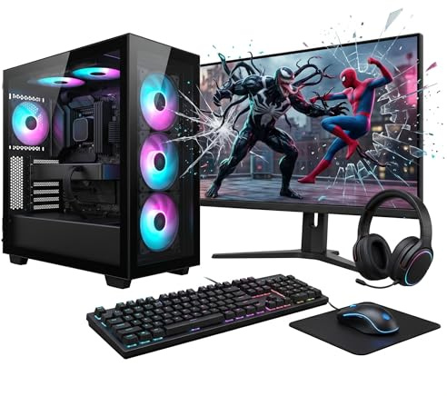 Complete Gaming PC Bundle AMD Ryzen 3 3200G, Vega 8 Graphics, 16GB DDR4 RAM, 256GB SSD + 1TB HDD, WiFi, RGB, Windows 11, 22-inch Monitor